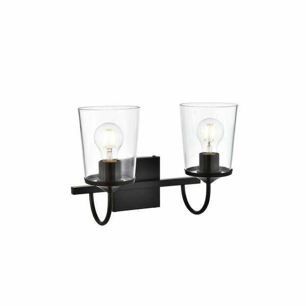 Cling 110 V E26 Two Light Vanity Wall Lamp, Black CL2952363